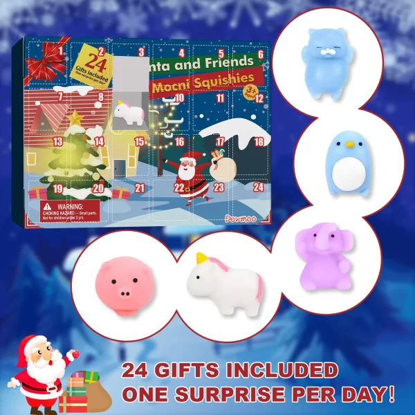 Christmas Advent Calendar 24 Days Countdown Surprise Blind Box Squishy Cute Animals Decompression Toys For Kids Adult Gifts - Image 4