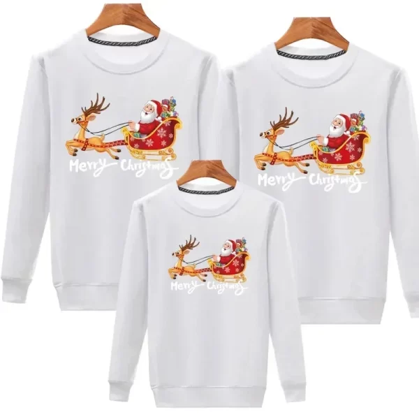 Christmas Pajamas Family Mother Baby Daughter Cotton Matching Clothes Fashion Christmas Sweaters High Quality Sweatshirt Tops - Image 2