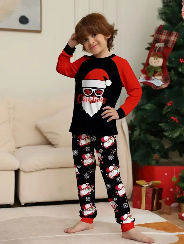 Christmas Matching Pajamas Set 2024 New Year's Clothes Santa Allover Print Adults Kids 2 Pcs Suit Baby Romper Xmas Family Look - Image 5