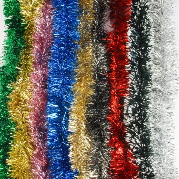 5M Foil Tinsel Ribbon Garland Xmas Tree Wrapping Ribbon Christmas Tree Ornaments Decorative Tinsel Garland 2024 New Year Party - Image 3