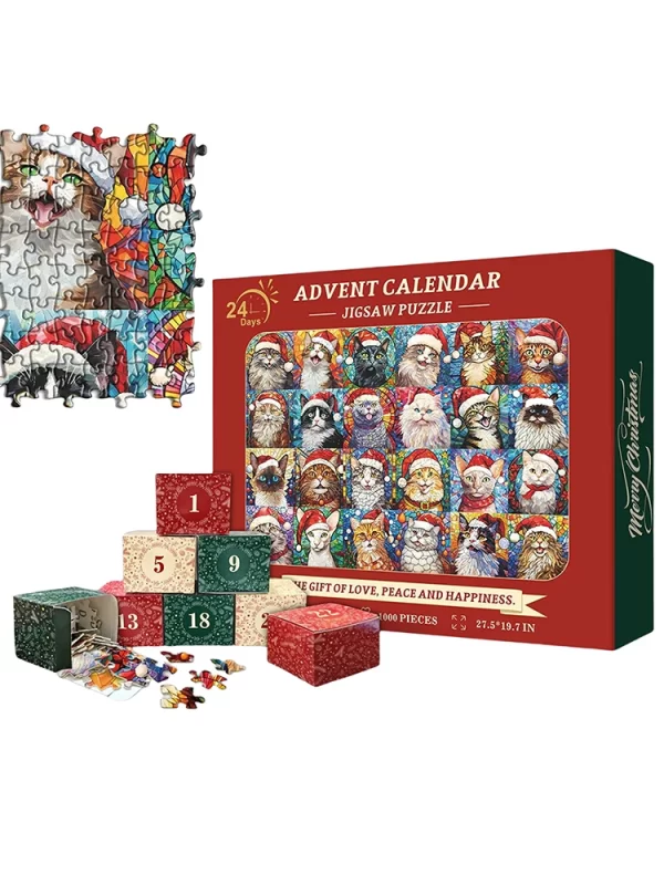 Christmas Puzzle Advent Calendar 1008PCS Puzzles Countdown Calendar Jigsaw Puzzles 24 Days Surprise Christmas Gift Calendar - Image 6