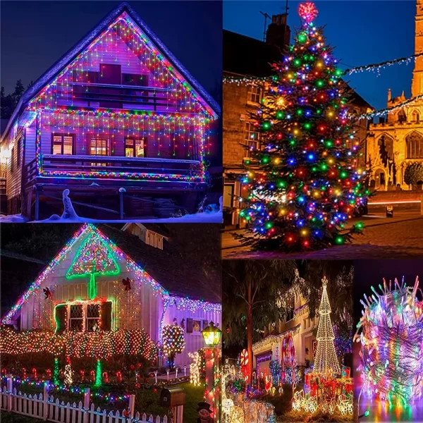 NEW 2024 Christmas Decorations Lights Solar Icicle Curtain Lights 8 Modes Outdoor Waterproof Garden Party New Year Decoration - Image 6