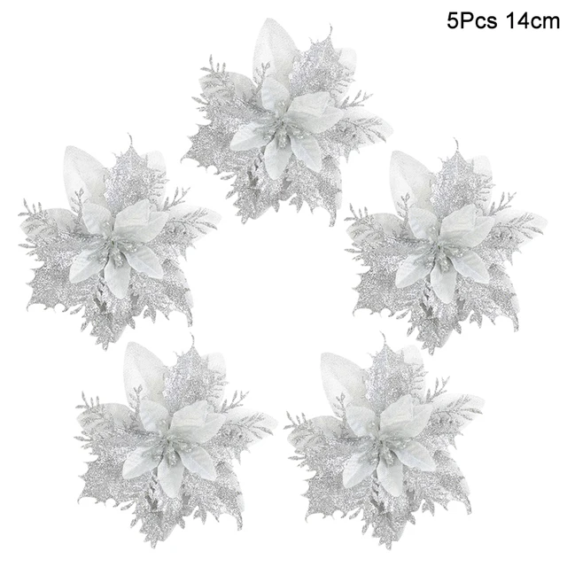 5pcs silver flower