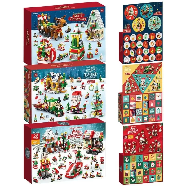 2024 Christmas Series Building Blocks Box For Kids Gift 24days Christmas Advent Calendar Diy Nutcracker Santa Claus Bricks Model