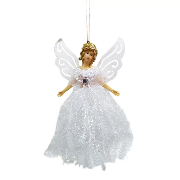 1PC White Christmas Angel Pendant Hanging Angels Ornaments Handmade Angel Doll Christmas Gifts For Indoor Xmas Tree Decor - Image 6