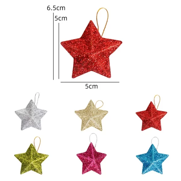 Gold Glitter Star Ornaments Christmas Tree Hanging Pendant 2024 Christmas Decorations for Home Navidad New Year Party DIY Gift - Image 6