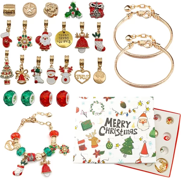 24 Countdown Calendar Advent Surprise Blind Box Set Christmas Charms Bracelet Set DIY Creative Ornaments Christmas Child Gifts - Image 2