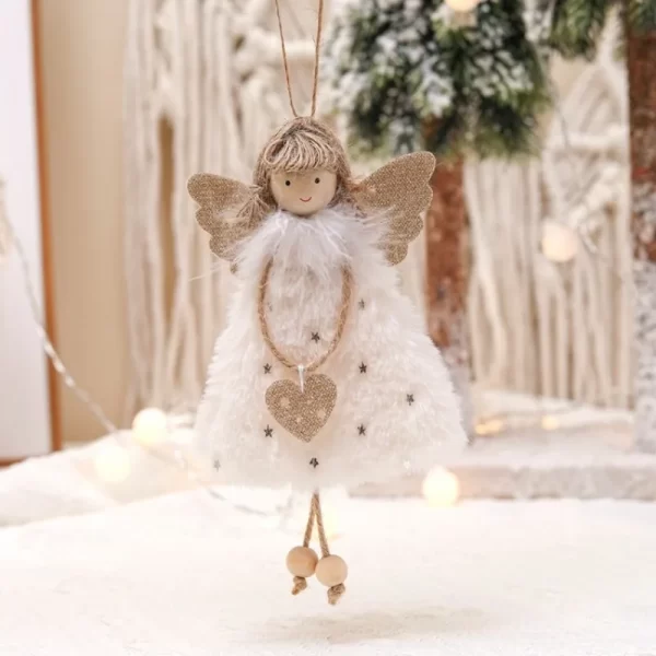 Cute Navidad Plush Angel Girls Pendant Ornaments Christmas Decoration for Home Kids Gifts Christmas Tree Decorations 2024 New - Image 2