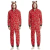 Christmas Matching Outfits for Family Elk Ear Hooded One-Piece Jumpsuit Romper Adults Kids Clothing Set Pajamas Xmas Look Pyjama - Image 3