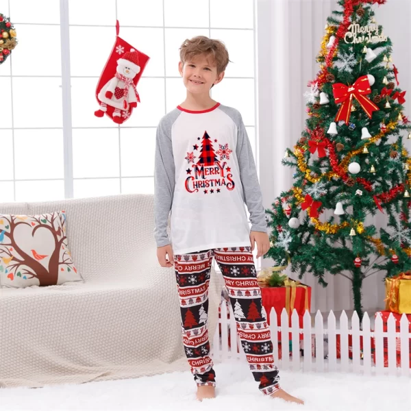 Cotton Fashion Matching Christmas Pajamas for the Whole Family Mother Kids Clothes Dad Son Pijamas Xmas Family look Sleepwear - Image 5