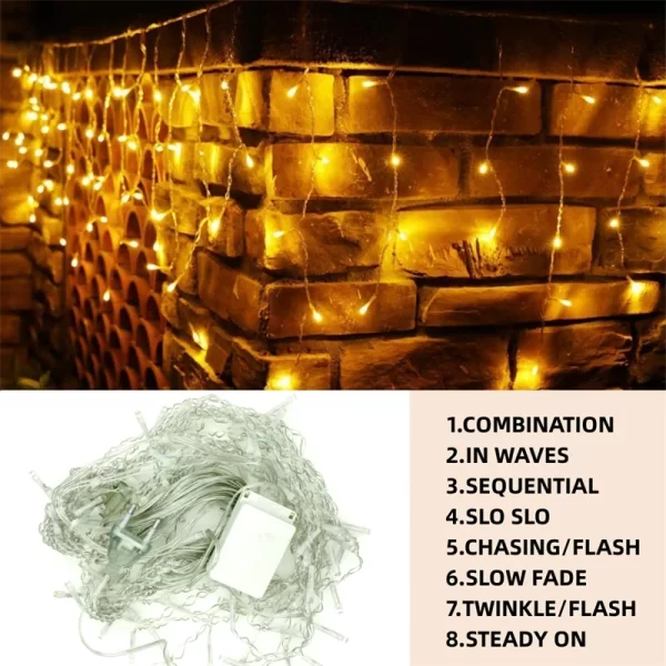 Christmas Lights Waterfall Outdoor Decoration 5M Droop 0.4-0.6m Led Lights Curtain String Lights Party Ggarden Eaves Decoration - Image 5