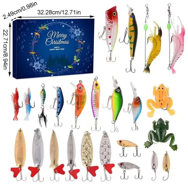 2024 Fishing Tackle Advent Calendar 24 day Christmas Advent Calendar Fishing Tackle Box Creative Christmas Gifts Countdown - Image 6