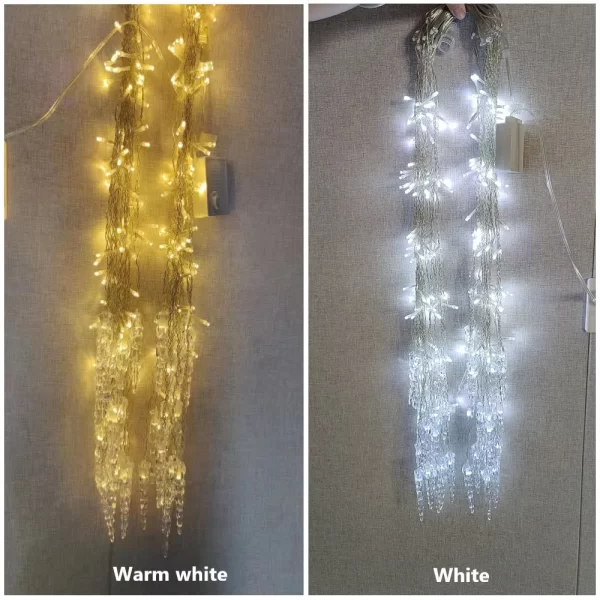 Street Garland On The House Winter Festoon Led Curtain Icicle Lights for New Year Christmas Decorations 0.4-0.6m Droops Wave - Image 6