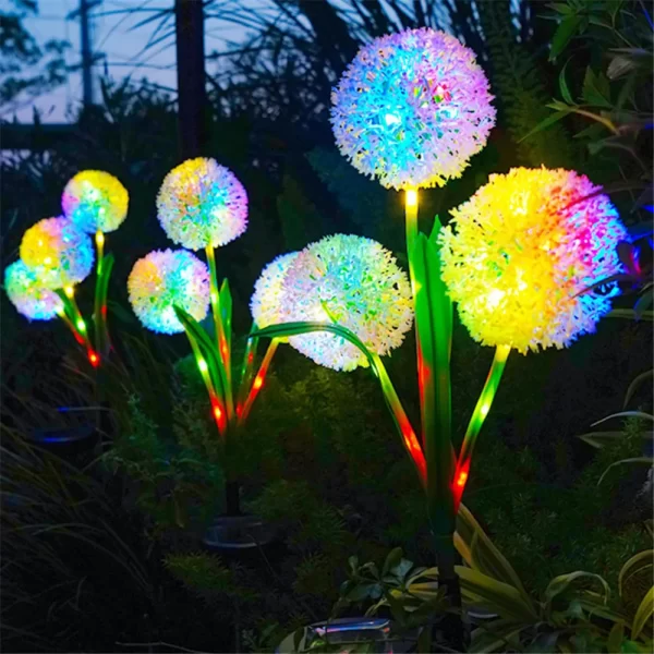 3 Onion Head Outdoor Solar Garden Lights Solar Dandelion Flowers Decoration Light for Garden Lawn Yard Wedding christmas decor - Image 3